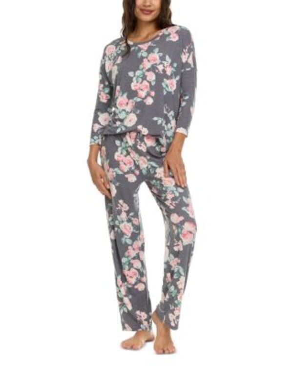 フローラニクルーズ レディース アンダーウェア ナイトウェア ニット Flora Nikrooz Kathy Knit Pajama Set Gray グレー