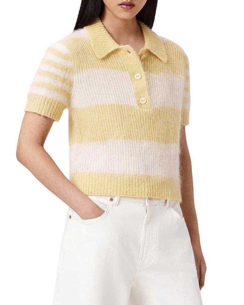 オールセインツ レディース トップス ポロシャツ Tシャツ ALLSAINTS Clem Polo Tee Hayellow イエロー