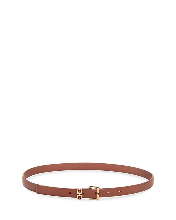 フェラガモ レディース アクセサリー ベルト レザー FERRAGAMO Womens Gancini Leather Belt New Cognac