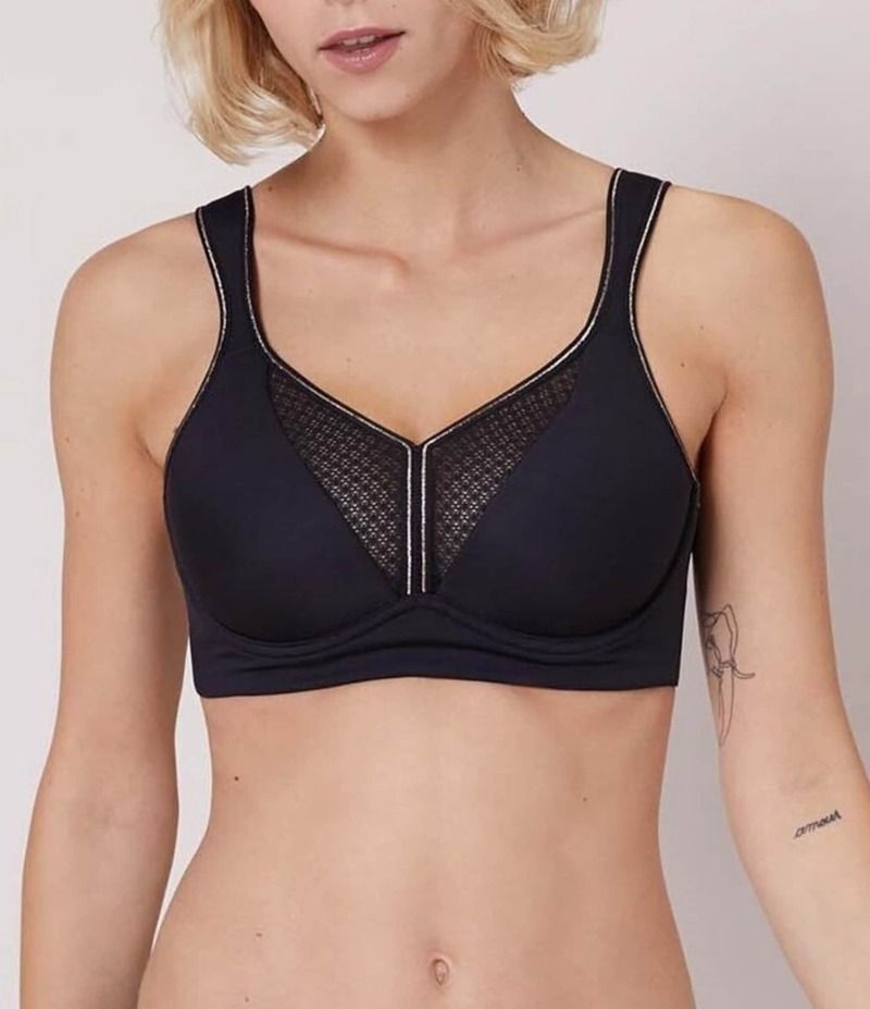 シモーヌペレール レディース アンダーウェア ブラジャー Simone Perele Harmony High Impact Underwire Convertible Sports Bra Black ブラック