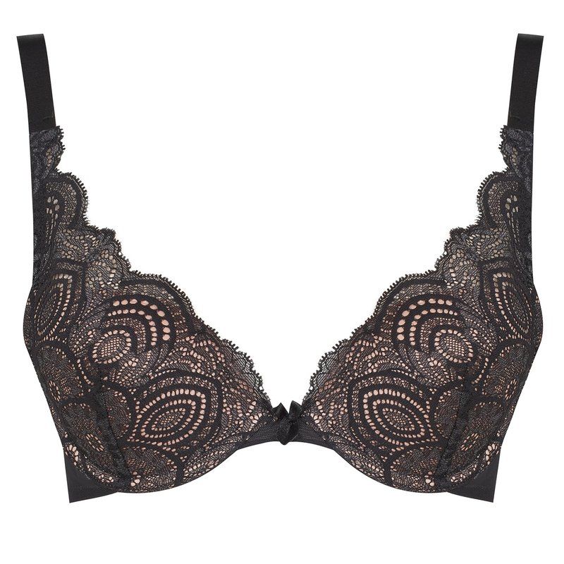 ワンダーブラ レディース アンダーウェア ブラジャー Wonderbra Glamour Triangle Bra Black ブラック