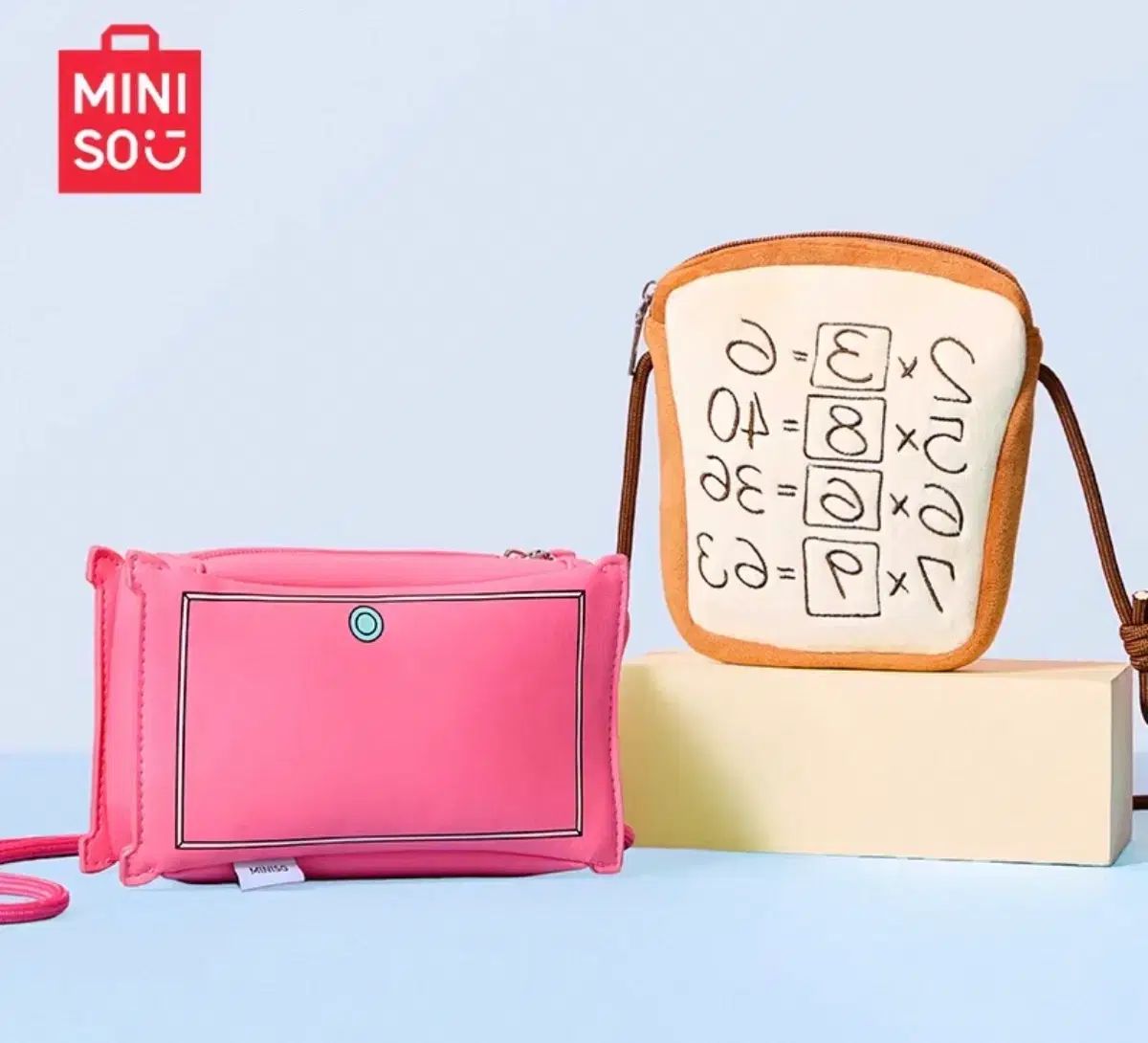 MINISO ドラえもん のび太 キルティングバッグ 暗記パン どこでもドア バッグ クロスバッグ ぬいぐるみキーホルダー