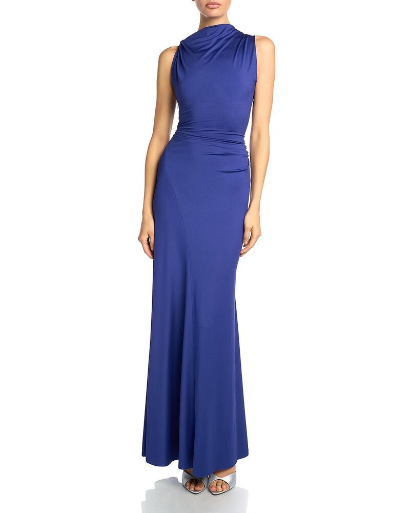 ヴィクトリア ベッカム レディース アンダーウェア ナイトウェア ドレープ ノースリーブ Victoria Beckham Sleeveless Draped Gown Indigo インディゴ