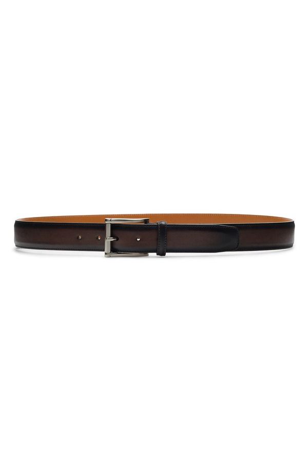 マグナーニ メンズ アクセサリー ベルト レザー Magnanni Carbon Leather Belt Brown ブラウン