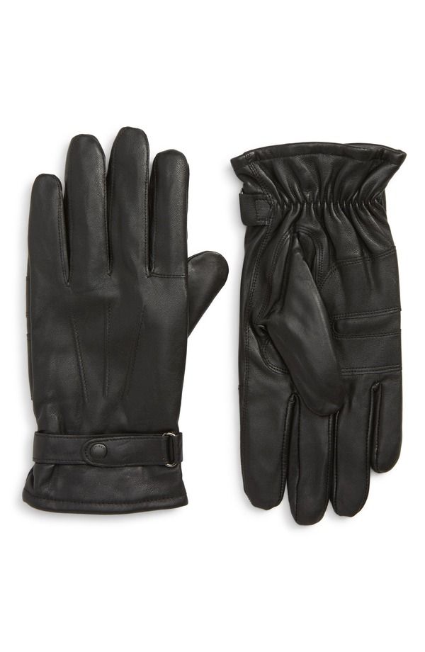 バブアー メンズ アクセサリー 手袋 レザー Barbour Burnished Leather Gloves Black ブラック