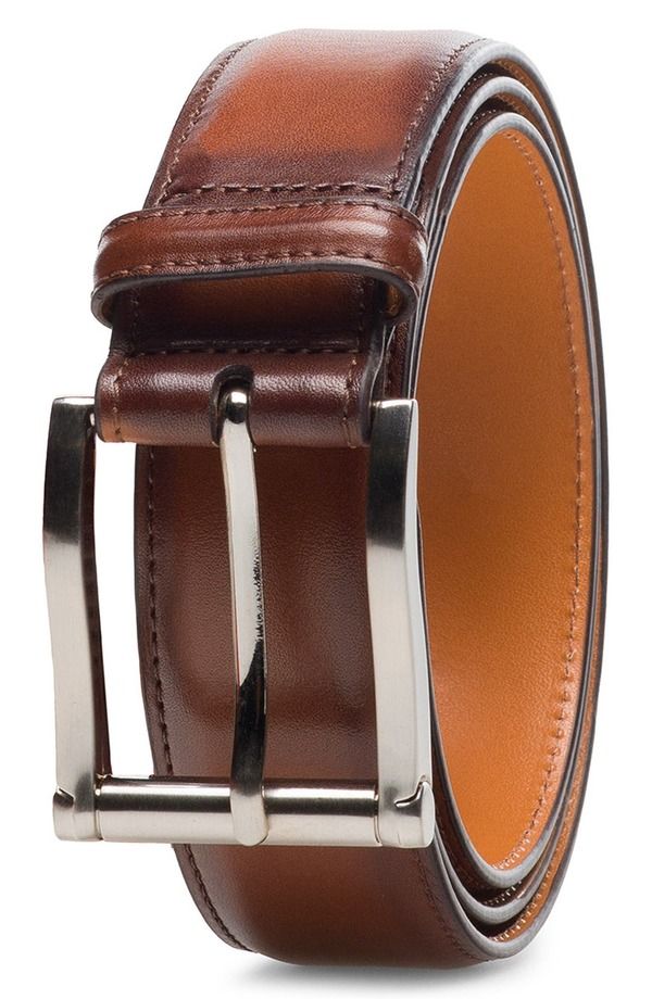 マグナーニ メンズ アクセサリー ベルト レザー Magnanni Carbon Leather Belt Cognac