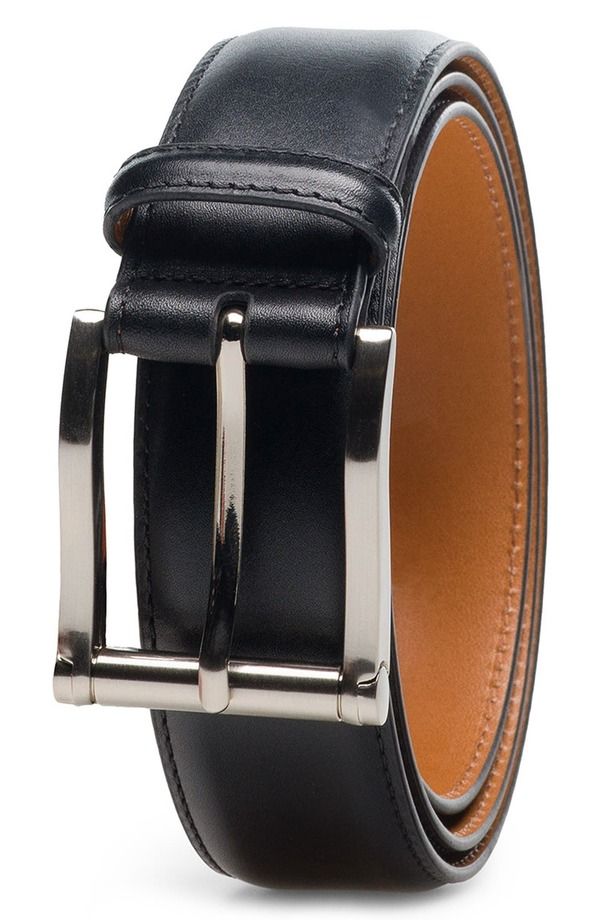 マグナーニ メンズ アクセサリー ベルト レザー Magnanni Carbon Leather Belt Black ブラック