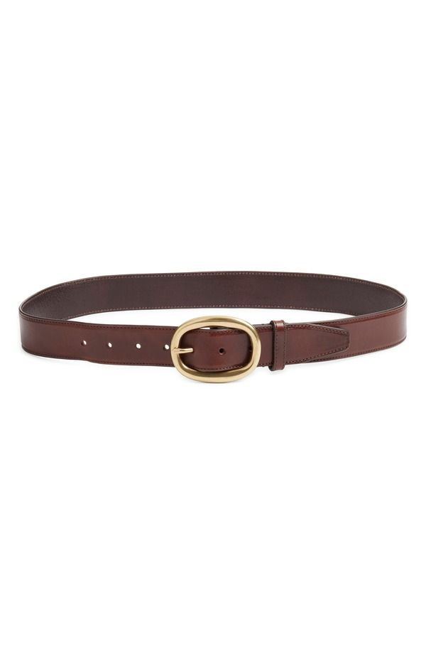 フレーム レディース アクセサリー ベルト レザー FRAME Oval Buckleather Belt Dark Brown ブラウン