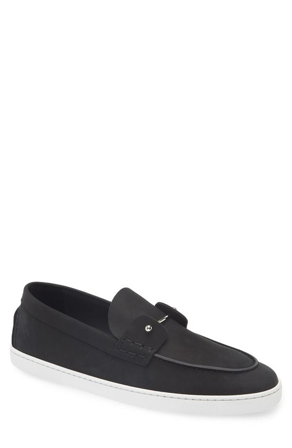 クリスチャン・ルブタン メンズ シューズ スリッポン・ローファー Christian Louboutin Chambeliboat Loafer Black Lin Black ブラック