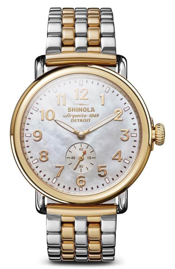 シャイノーラ レディース アクセサリー 腕時計 Shinola Runwell Sub Second Bracelet Watch 41mm White Mop ホワイト