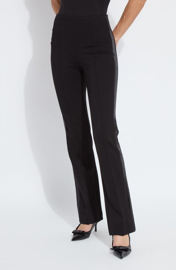 リジー レディース ボトムス レギンス パンツ スパンコール Elyssequin Side Stripe Stretch Ponte Tuxedo Pants Black ブラック