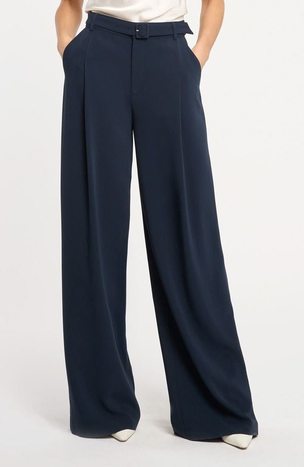 サンク セプト レディース ボトムス レギンス ワイドレッグ パンツ Cinq Sept Eliah Wide Leg Pants Navy ネイビー