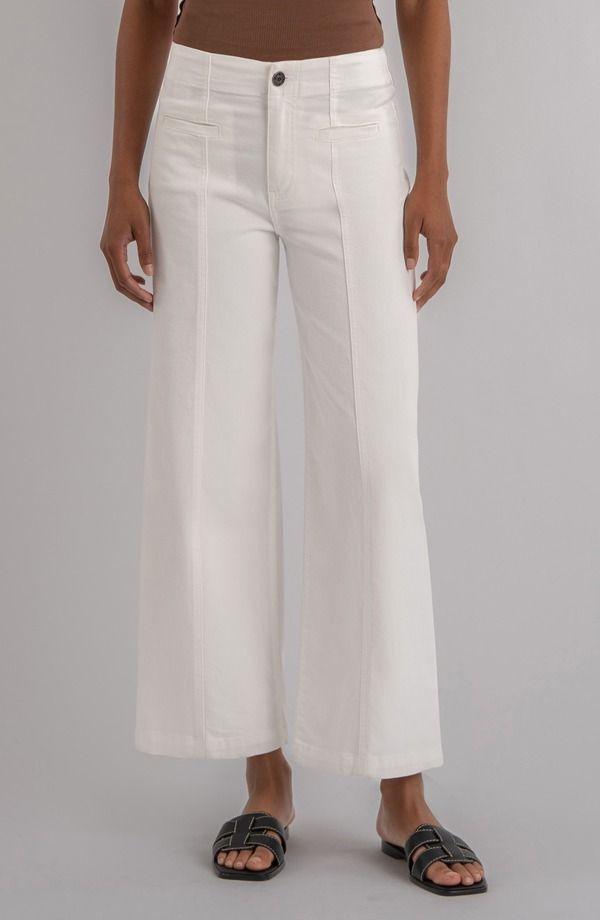 カットフロムザクロス レディース ボトムス レギンス ワイドレッグ ハイウエスト パンツ アンクル KUT from the Kloth Meg Seamed High Waist Ankle Wide Leg Pants White Jm ホワイト