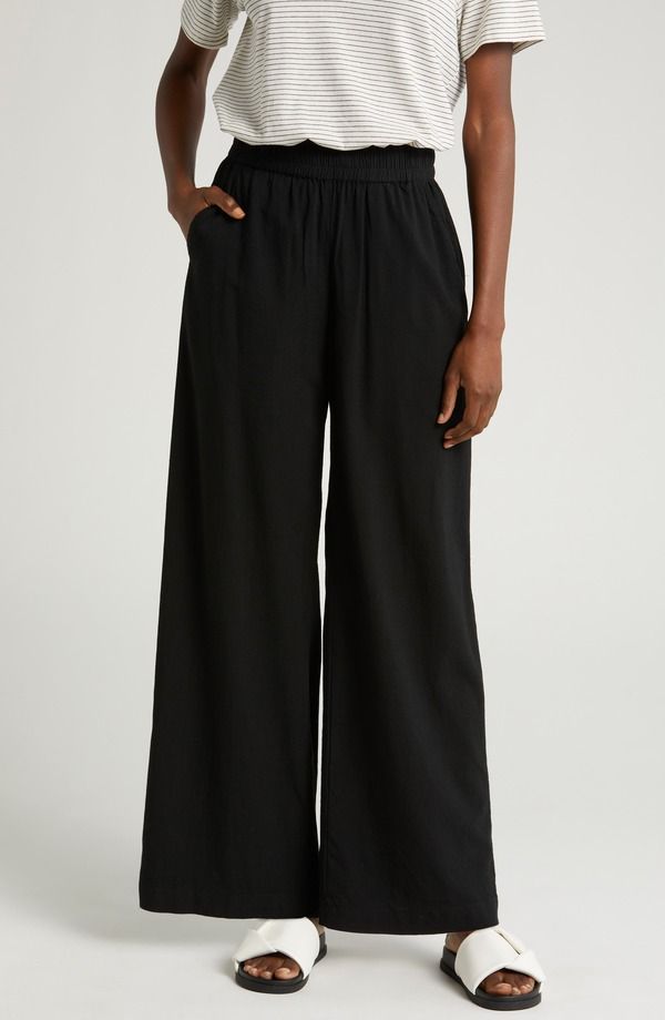 マリーン レイヤー レディース ボトムス レギンス ワイドレッグ パンツ Marine Layer The Allison Wide Leg Pants Black ブラック