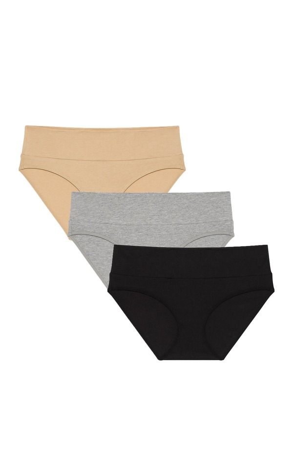 マザーフッドマタニティー レディース アンダーウェア パンツ コットン MOTHERHOOD MATERNITY Motherhood Womens Maternity Cotton Foldover Waistband Brief Panty 3Pack H