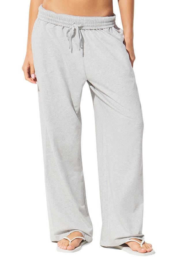 スキムズ レディース ボトムス レギンス ワイドレッグ パンツ コットン ジャージー SKIMS Cotton Blend Jersey Wide Leg Pants Light Heather Grey グレー