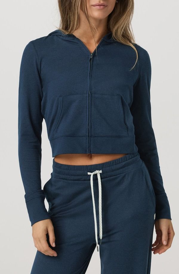 ビュオーリ レディース アウター パーカー・スウェット ミニ Vuori Halo Mini Full Zip Hoodie Blue Coast Heather ヘザー