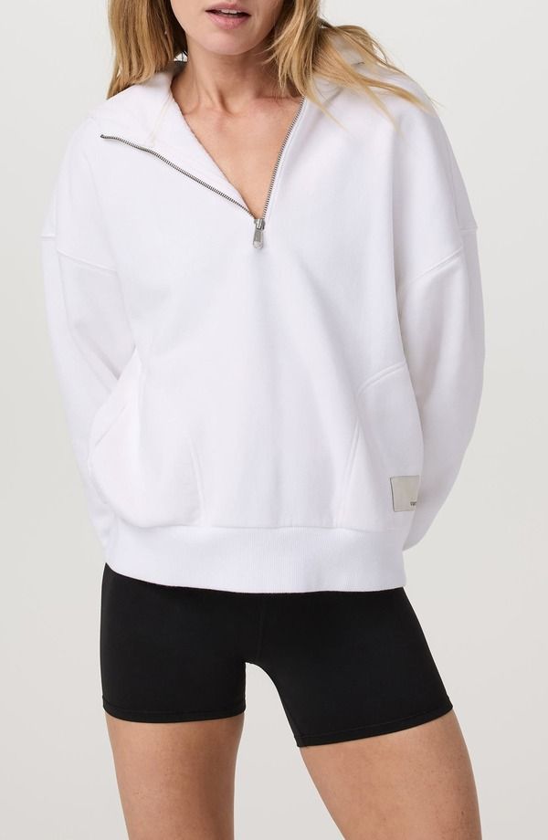 ビュオーリ レディース アウター パーカー・スウェット ハーフジップ Vuori Restore Half Zip Hoodie White ホワイト