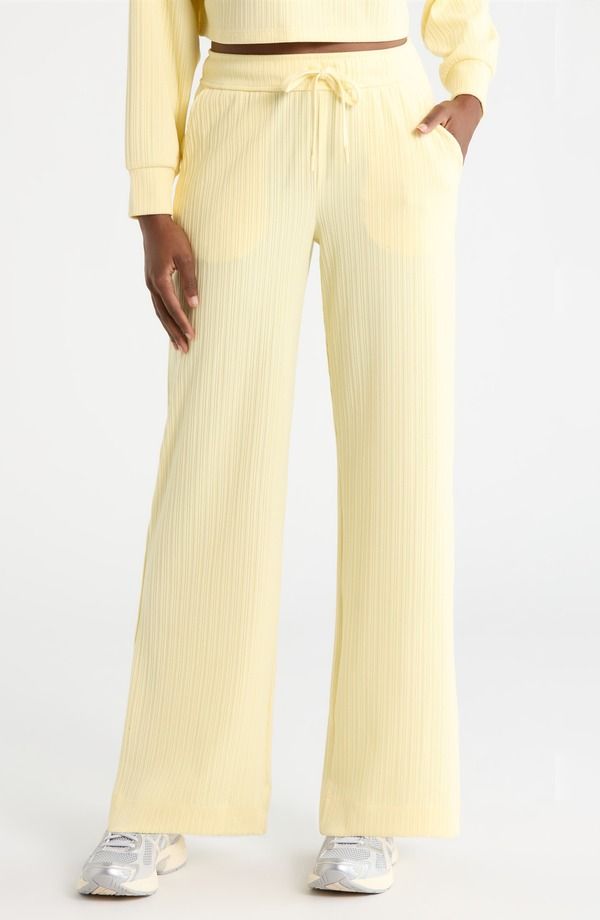ビヨンドヨガ レディース ボトムス レギンス ドローコードウエスト リブ パンツ Beyond Yoga Breatheasy Ribbedrawstring Waist Pants Yellow Swirl イエロー