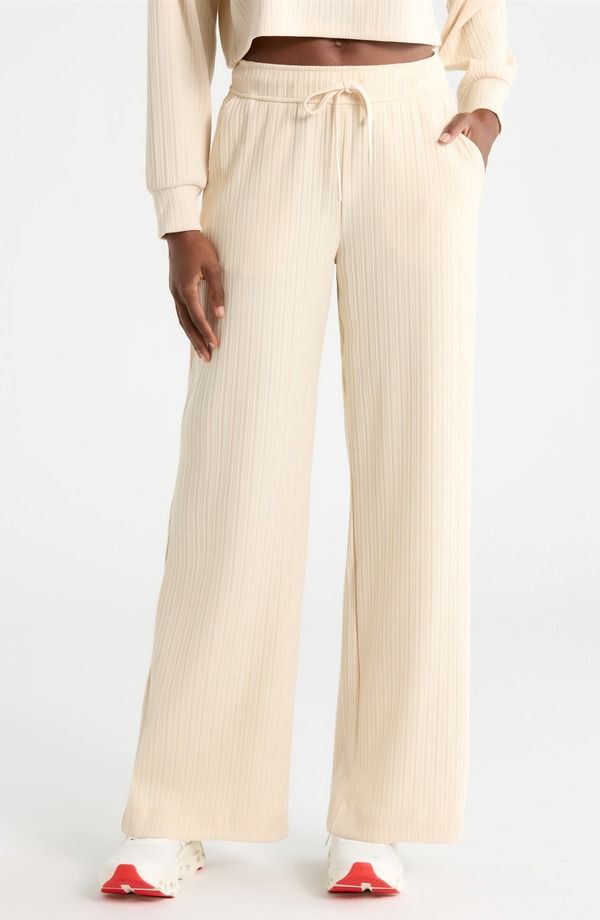 ビヨンドヨガ レディース ボトムス レギンス ドローコードウエスト リブ パンツ Beyond Yoga Breatheasy Ribbedrawstring Waist Pants Ivory アイボリー