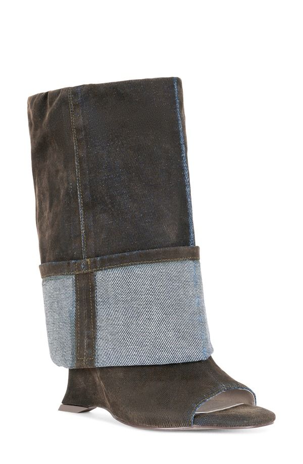 アザレア ワン レディース シューズ ブーツ・レインブーツ AZALEA WANG Tin Cuffed Shaft Open Toe Boot Brown ブラウン