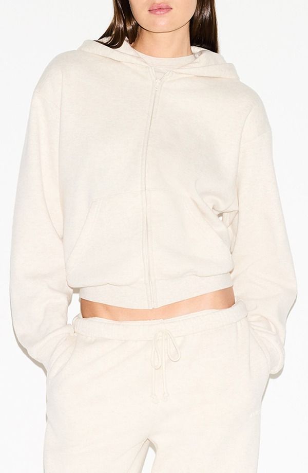 スキムズ レディース アウター パーカー・スウェット コットン フリース SKIMS Cotton Fleece Blend Classic ZipUp Hoodie Oatmeal Heather ヘザー
