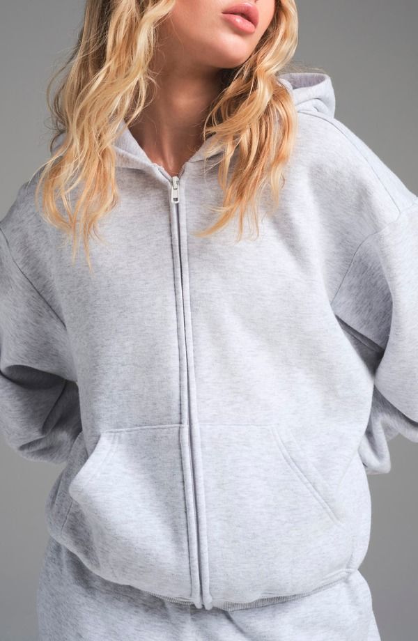 スキムズ レディース アウター パーカー・スウェット コットン フリース SKIMS Cotton Fleece Blend Classic ZipUp Hoodie Light Heather Grey グレー