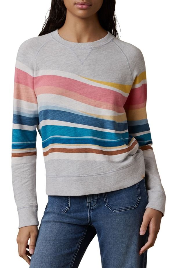 ファレティ レディース アウター パーカー・スウェット プリント シャツ コットン Faherty Print Slub Organicotton Sweatshirt Soleil Waves
