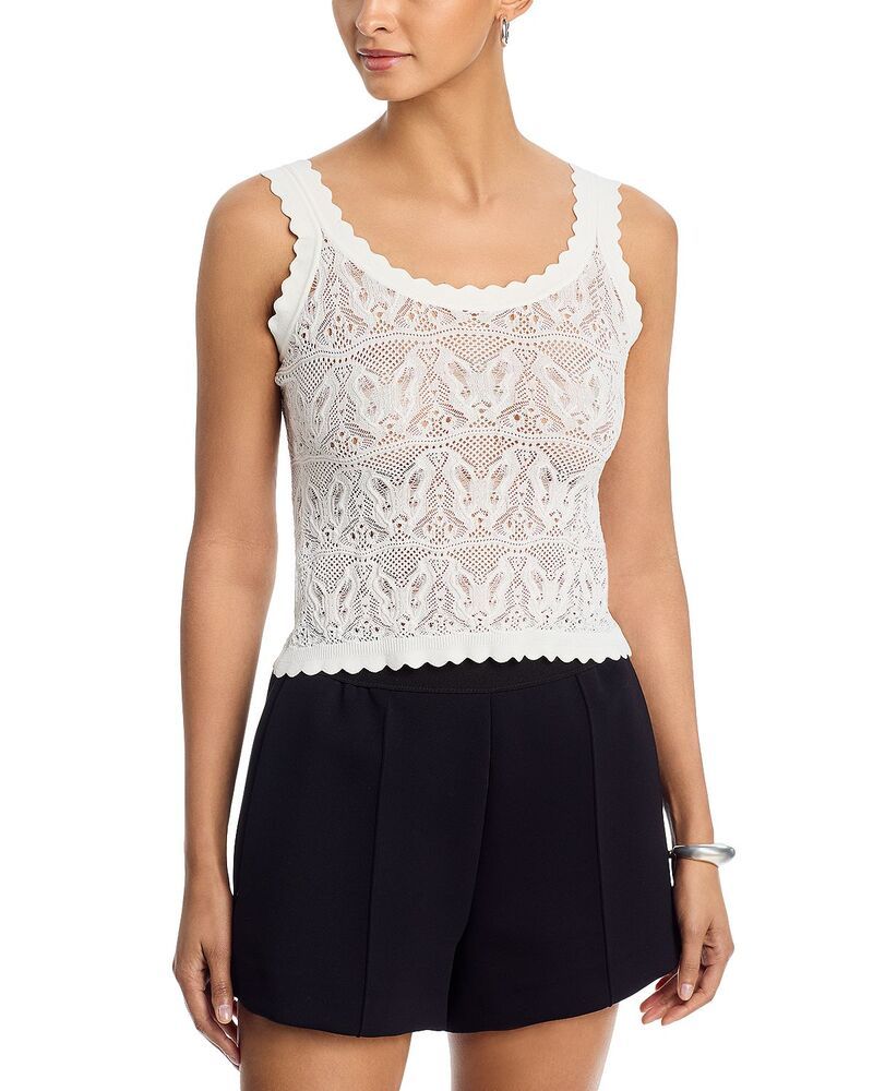 ジェネレーションラブ レディース トップス タンクトップ Generation Loveloise Pointelle Butterfly Tank Top White ホワイト