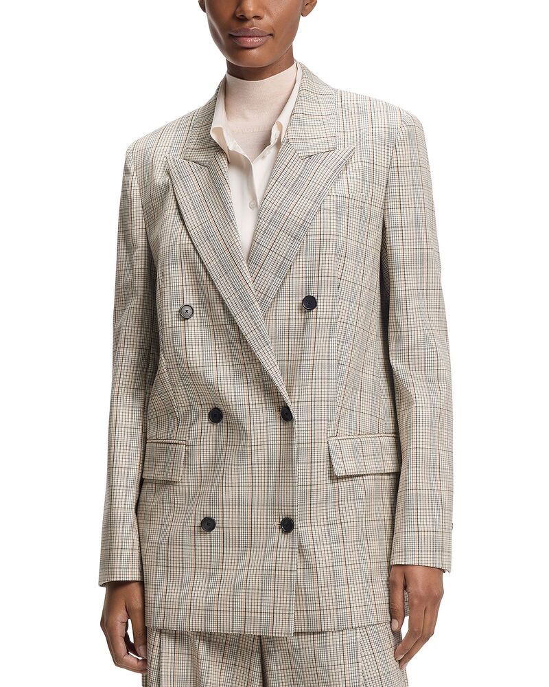 ボス レディース アウター ジャケット・ブルゾン BOSS Jukana Tailored Jacket Sea Blossom Plaid チェック