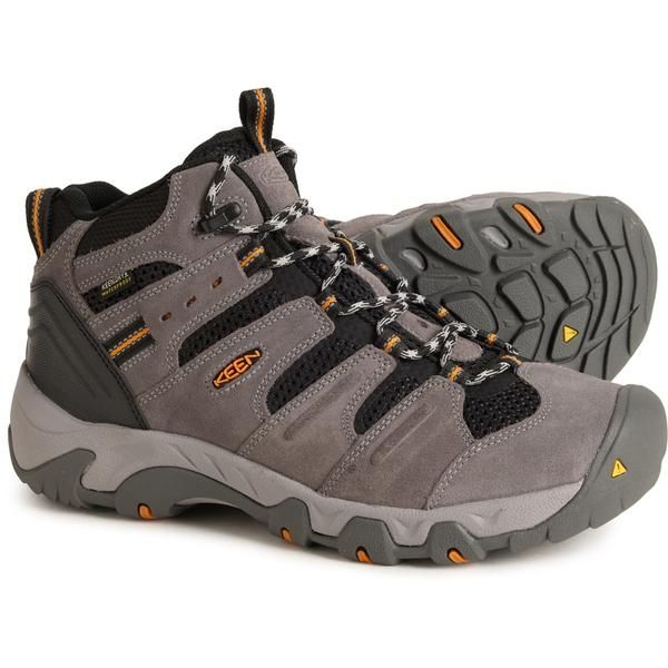 キーン メンズ シューズ ブーツ・レインブーツ レザー Keen Headout Mid Hiking Boots Waterproof Leather For Men MagnetOrange Pepper オレンジ