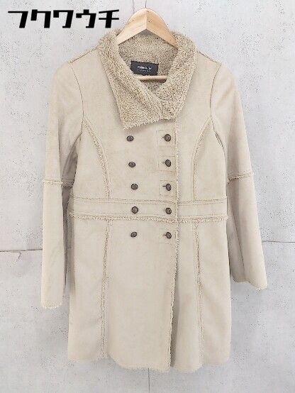 ■ COMME CA ISM コムサイズム 裏ボアファー 長袖 コート サイズM ベージュ レディース 【1104050000863】