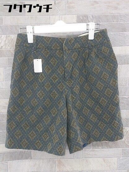 ◇ URBAN RESEARCH Sonny Label リネン混 総柄 ショート パンツ サイズ38 ネイビー カーキ系 レディース 【中古】 【1104050006599】