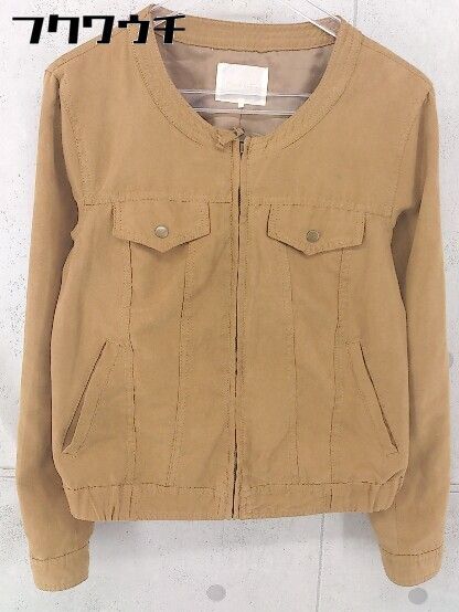 ◇ ehka sopo エヘカソポ SM2 ノーカラー 長袖 ジャンバー ブルゾン サイズM キャメル レディース 【中古】 【1104050009187】