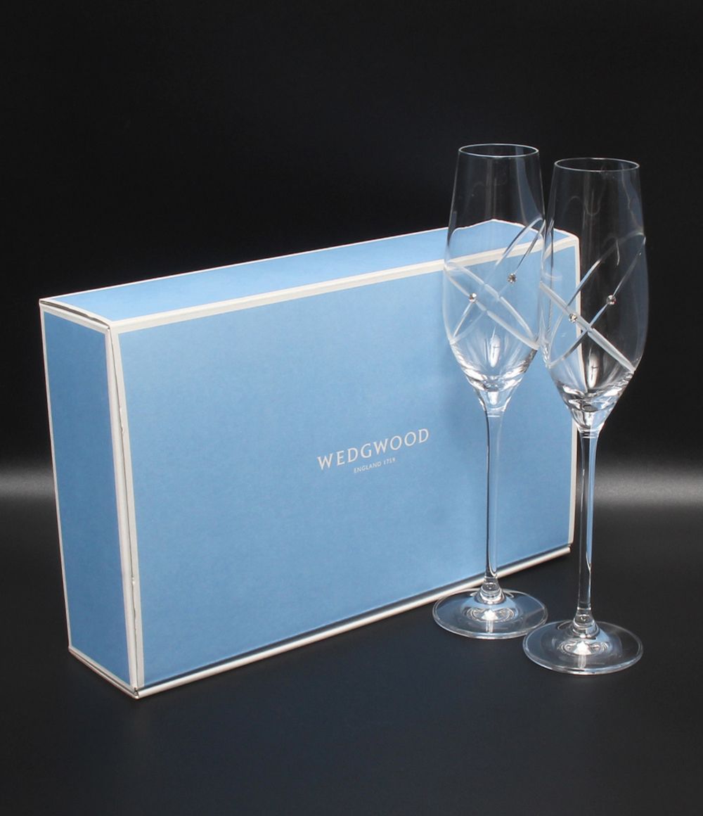 ウエッジウッド シャンパングラス 2点セット ペア プロミシス ウィズディスリング WEDGWOOD