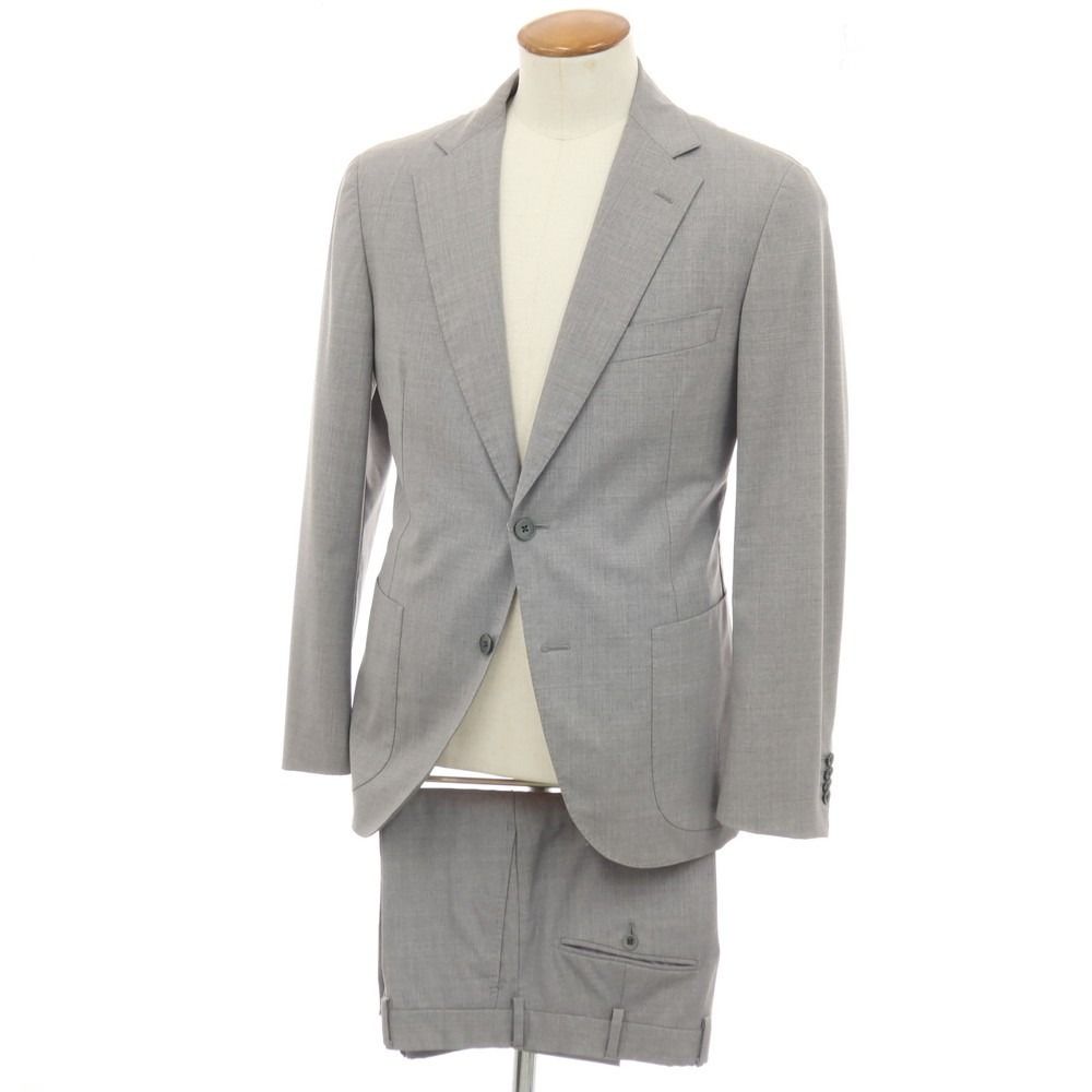 【中古】ベルベスト Belvest TOMORROWLAND別注 ストレッチ ウール 2つボタンスーツ ライトグレー【サイズ48】【メンズ】
