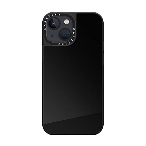 CASETiFY ミラー iPhone 13 Mini ケース [鏡面(スマホカバー) / MagSafe対応/指紋防止] - ブラック (ブラックバンパー) shu