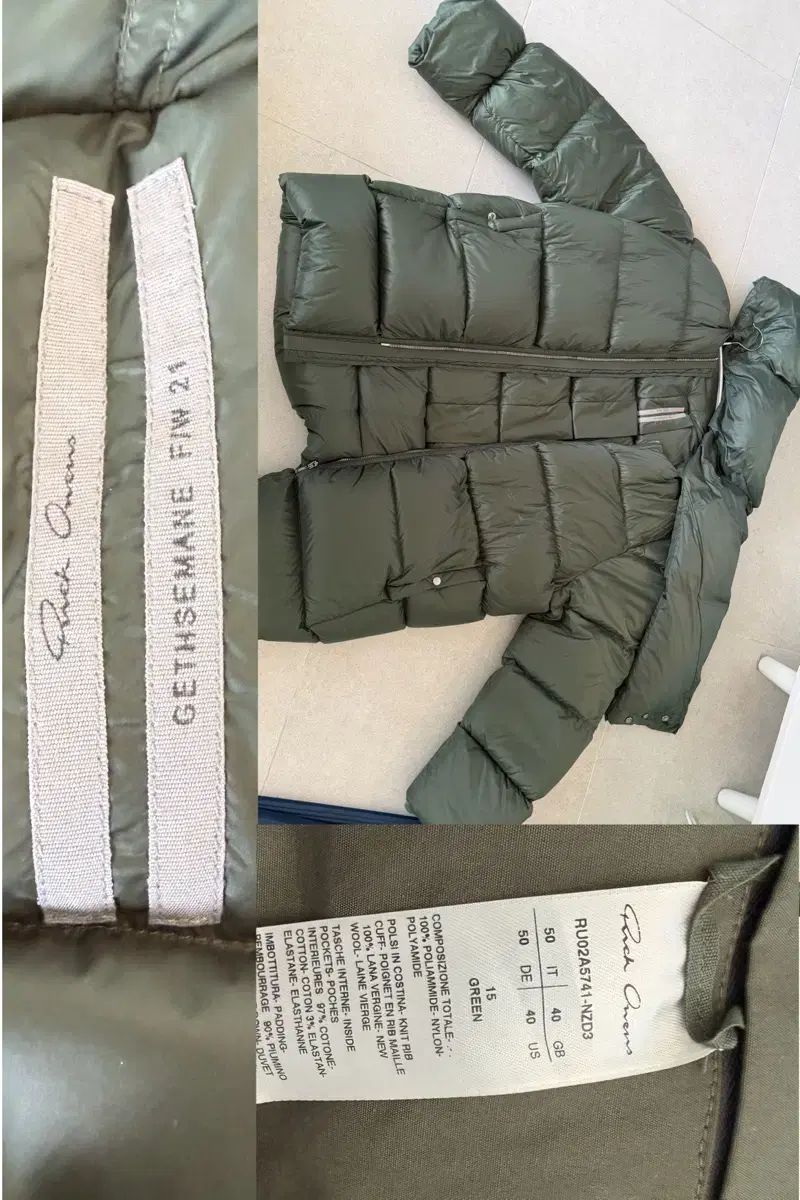 RICK OWENS リックオウエンス ダウンジャケット ロング丈 カーキ