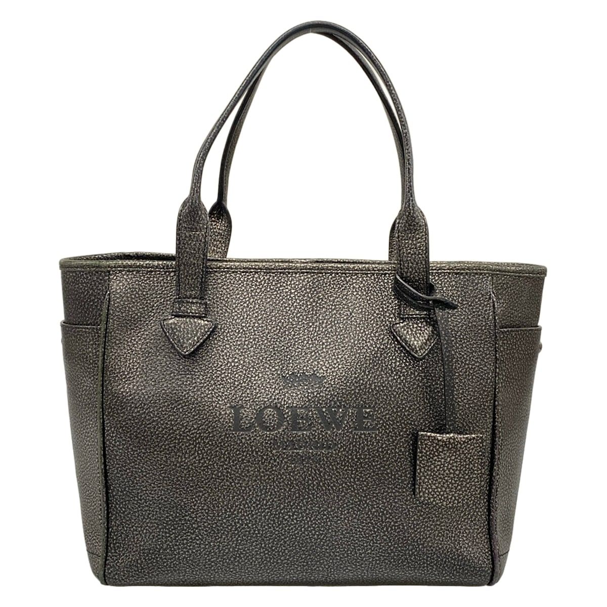 LOEWE(ロエベ) トートバッグ ヘリテージ 黒×ブロンズ レザー - メルカリ