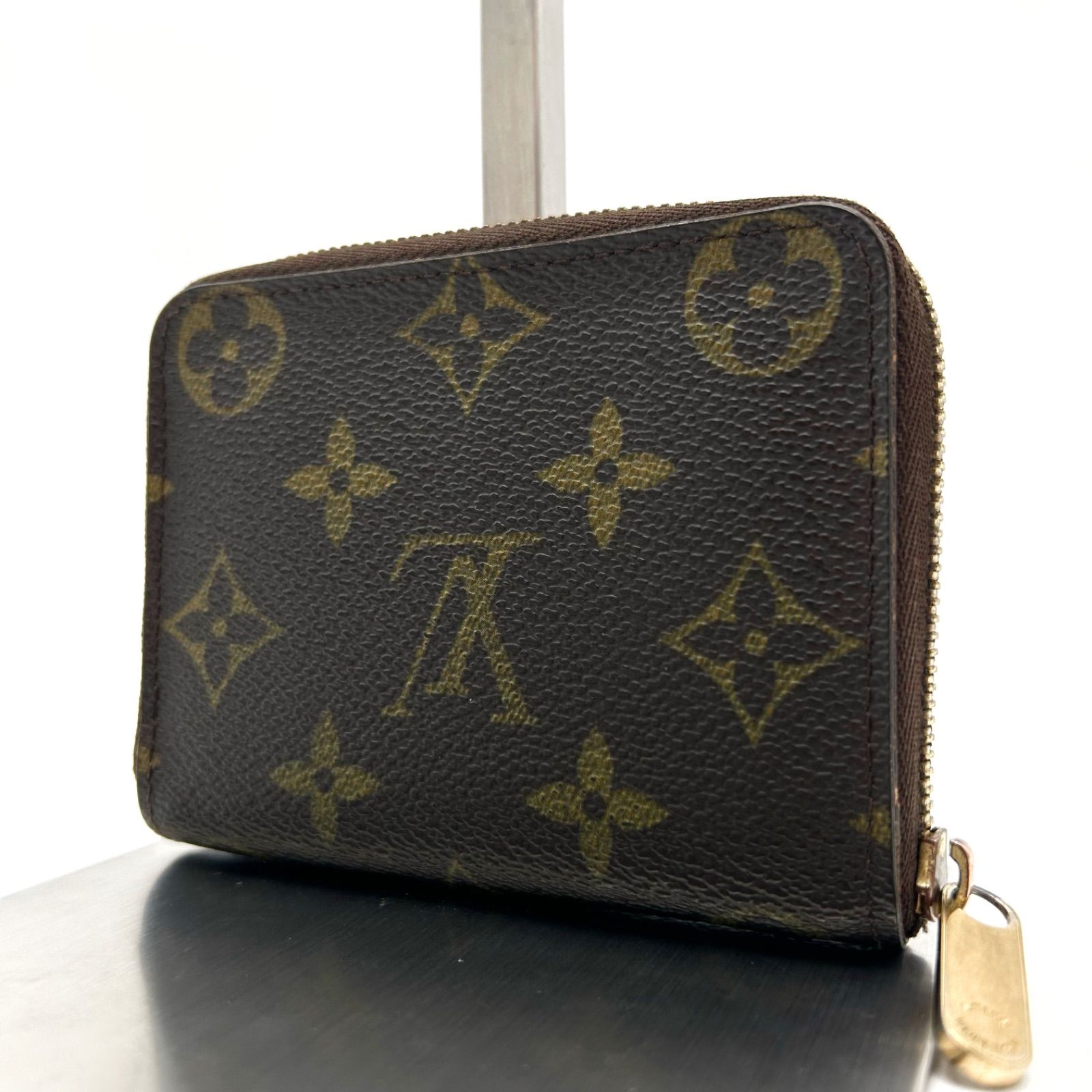 美品 LOUIS VUITTON ルイヴィトン モノグラム コインパース カード 財布 コンパクト ウォレット PVC レザー ブラウン メンズ レディース ユニセックス