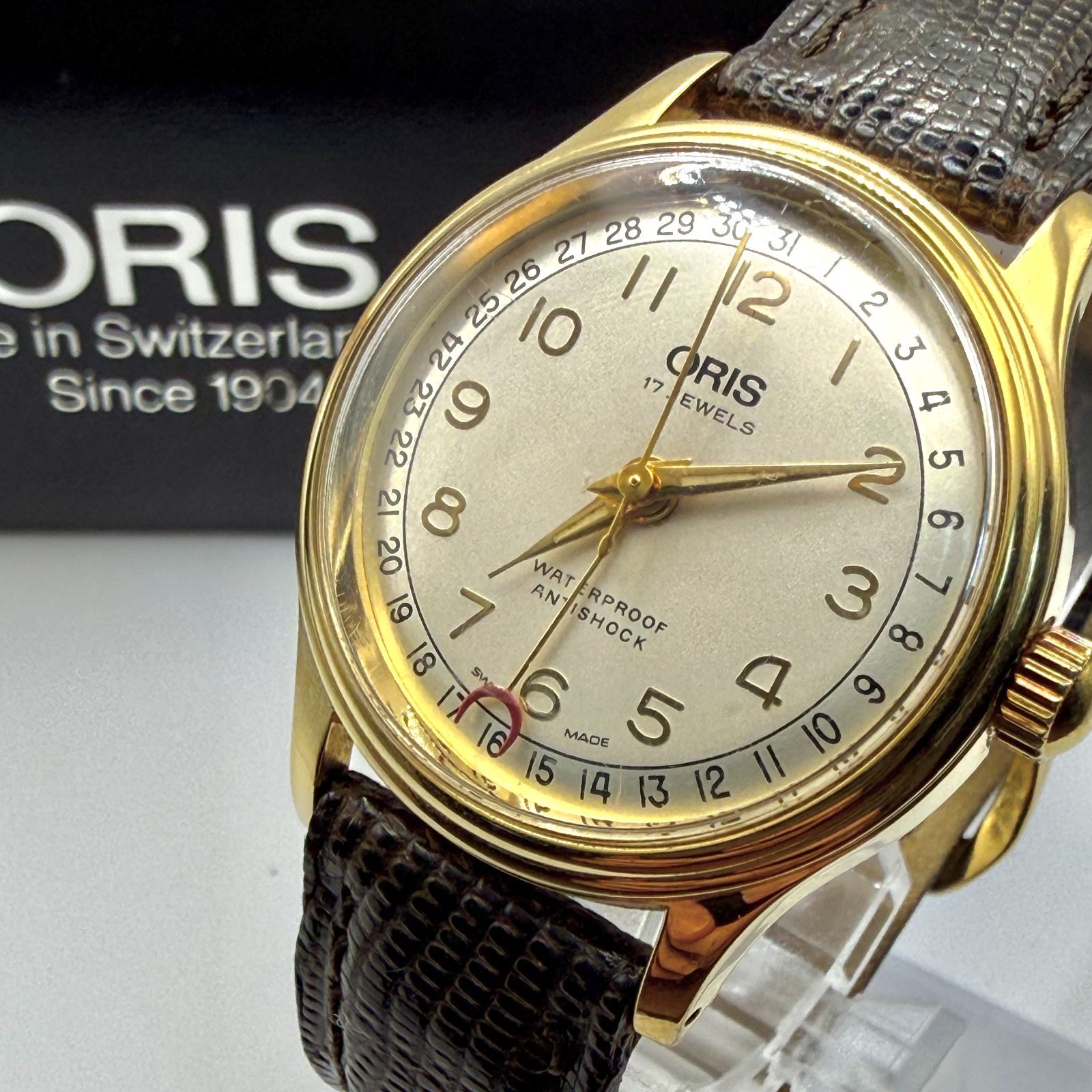 箱 保証書付 稼働 ORIS オリス 302-7285B ポインターデイト 自動巻 