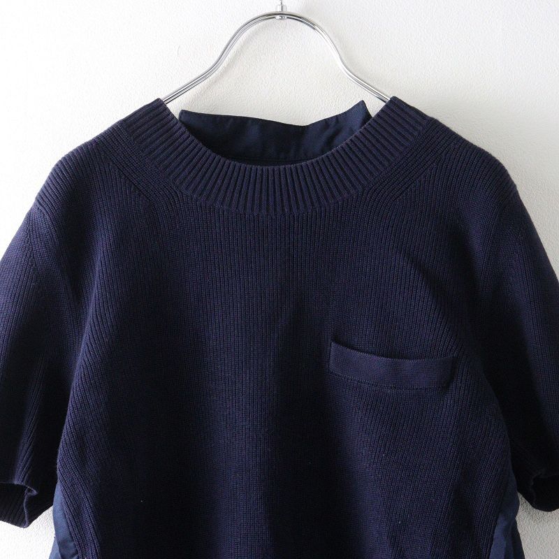 激レア　コレクション✨sacai サカイ ニット シルク バックプリーツ フレア 定番 人気 サカイ sacai ケミカルレース付き バックフレアプリーツ