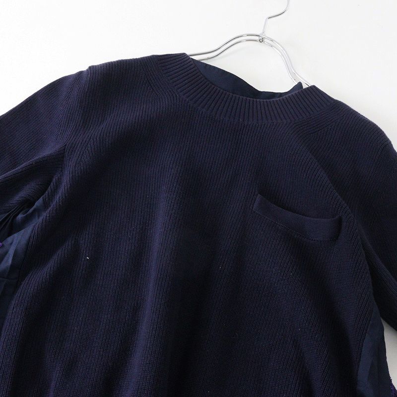 定番 人気 サカイ sacai ケミカルレース付き バックフレアプリーツ