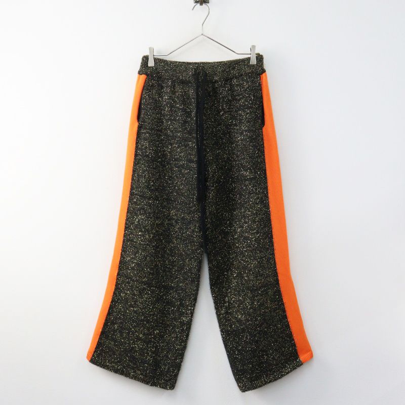 定価30800円 2024AW ロイスクレヨン アンドエルシー Lois CRAYON &ellecy ラメニットパンツ M ブラック┃サイドライン【2400014954845】
