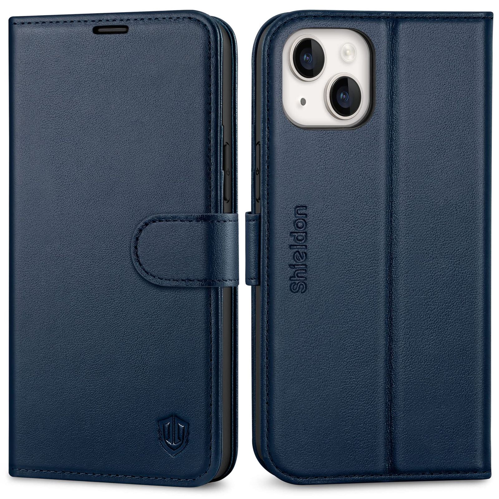 新品 SHIELDON iPhone14 Plus 対応ケース 手帳型 本革 衝撃吸収 カード収納 マグネット内蔵 TPU素材 横置きスタンド機能 [RFIDブロッキング] 全面保護 アイホン14プラス対応 スマホケース 2022年発売 6.7インチ 5G ネ