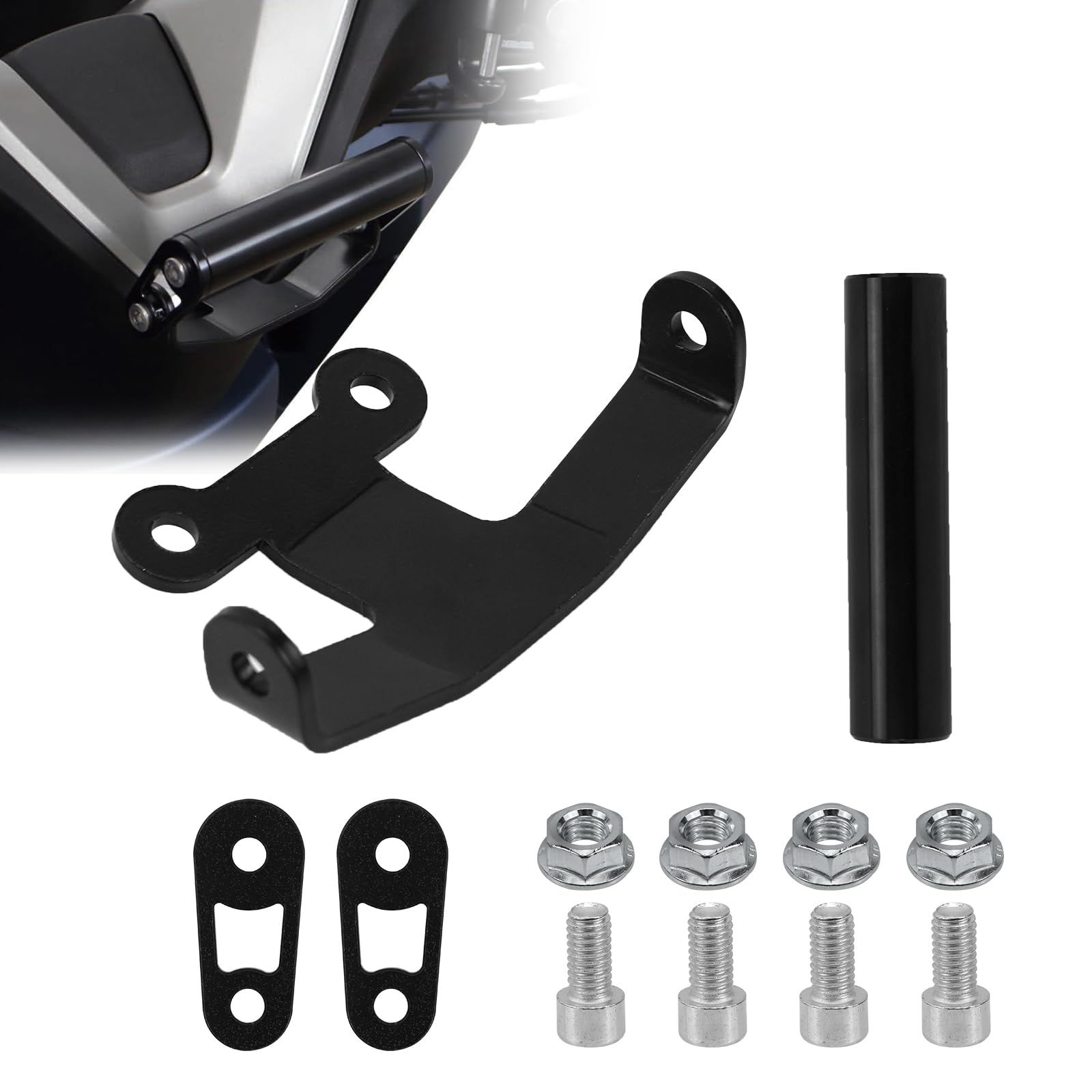 新品 Jeyaic マルチステーブラケットキット PCX125 (JK05 1200001~) PCX160 (KF47 1200001~) 対応 (調整可能な角度) ブラック アルミ削り出し サイドステー＆Φ22.2mm丸棒付き スマホホルダー/ナビホルダー