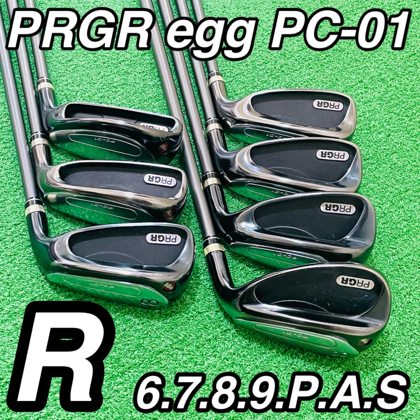 35 PRGR egg PC-01 プロギア エッグ アイアン7本セット M-37 フレックスR 6.7.8.9.P.A.S メンズ 右利き 送料無料 匿名配送