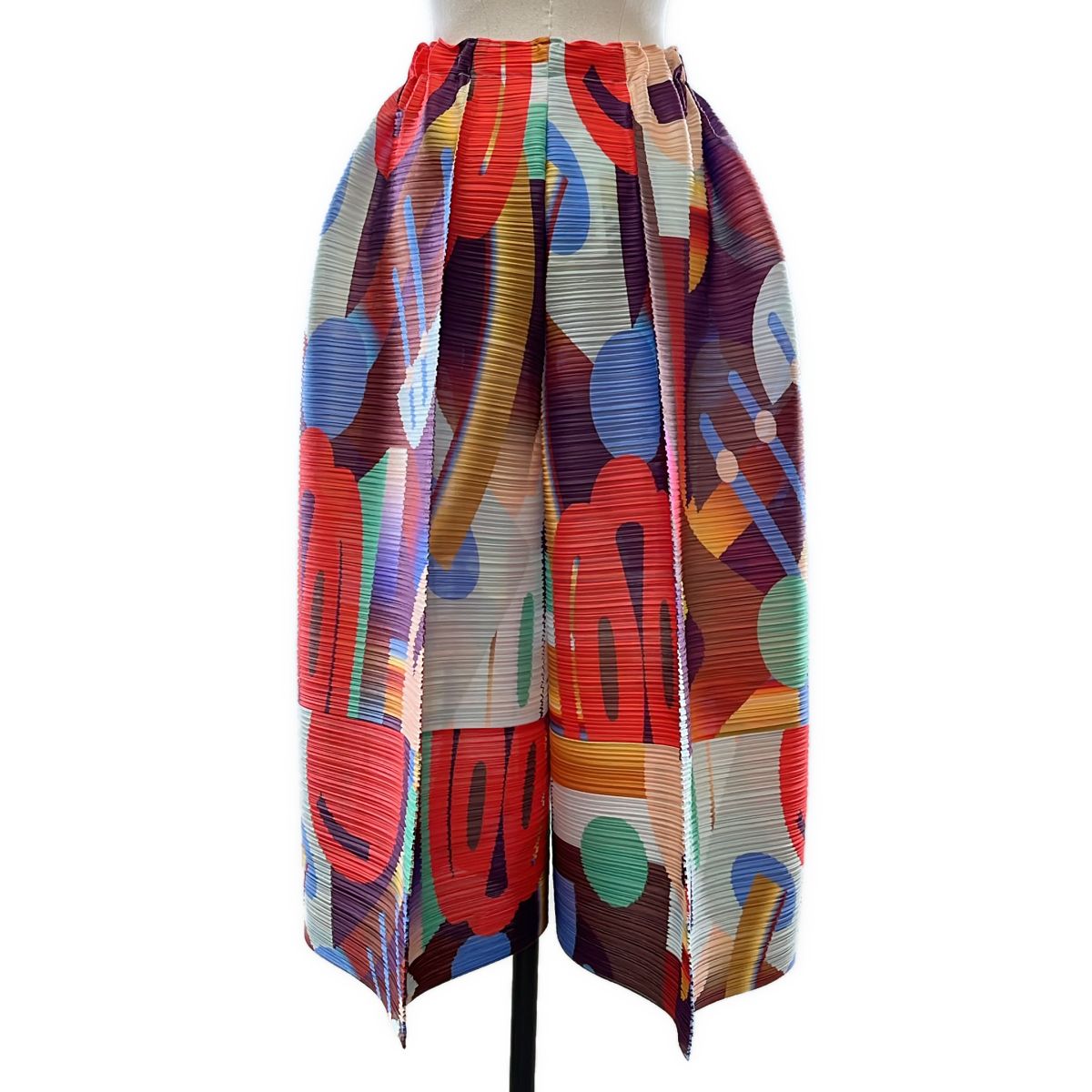 【美品】 PLEATS PLEASE ISSEY MIYAKE / プリーツプリーズイッセイミヤケ | 2026SS | PLAYGROUND 総柄 プリーツ 変形 パンツ | 5 | マルチカラー | レディース