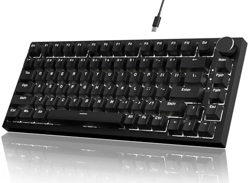 ATTACK SHARK x AJAZZ AK820 ゲーミングキーボード 有線USB-C テンキーレス 82キー 75% ANSI配列 TKL メカニカルキーボード ホットスワップ 赤軸 リニアスイッチ 3/5ピンホット アンチゴースト ガスケット shu