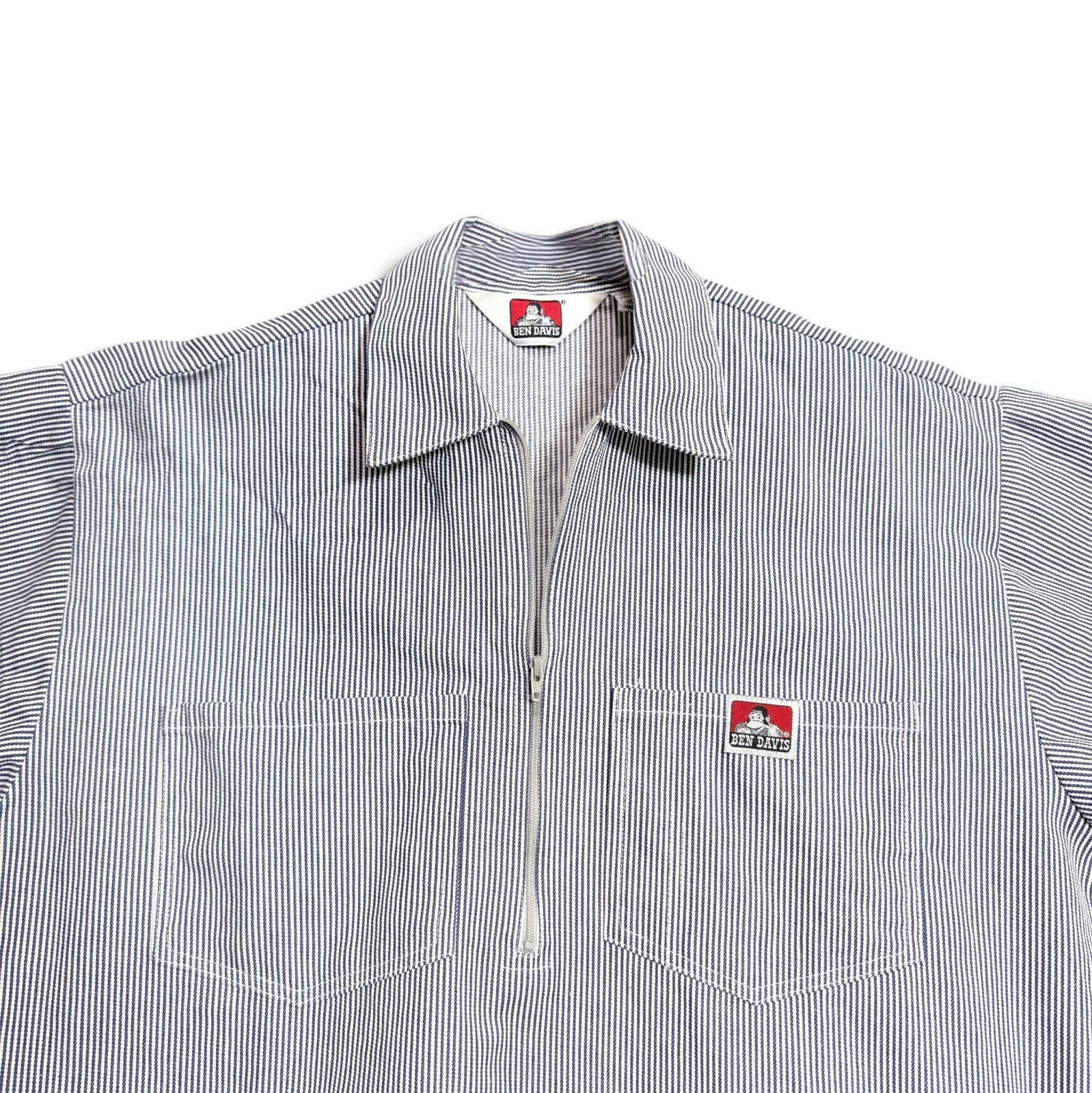 ベンデイビス 半袖ワークシャツ size M ヒッコリーストライプ BEN